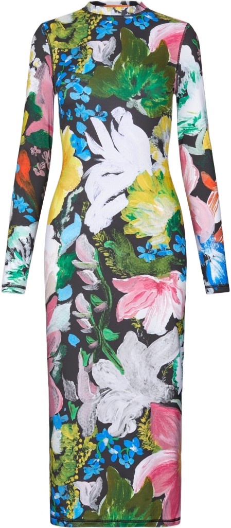 2244 Stocking Jersey, Pullover Long Sleeve Midi Dress